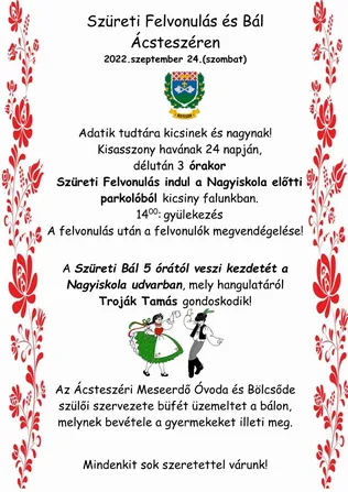 Szüreti felvonulás és bál Ácsteszéren borítóképe