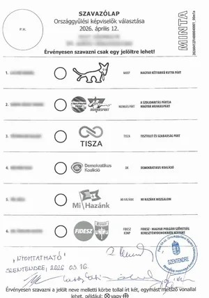 Szavazólap minták
